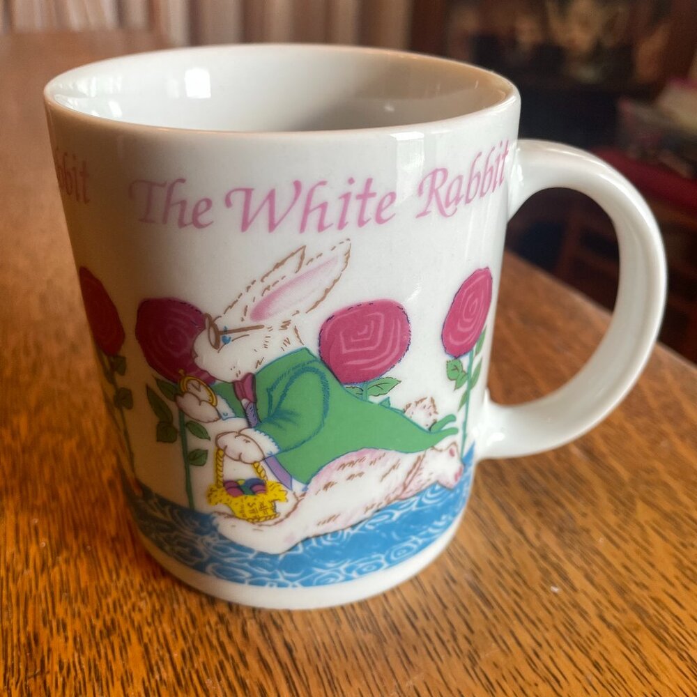 The White Rabbit (Alice in Wonderland) Coffee Cup Mug by Houston Foods 1991